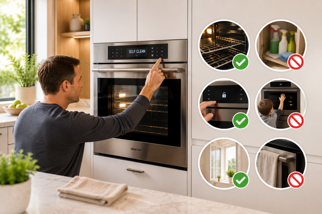 dacor oven self clean tips