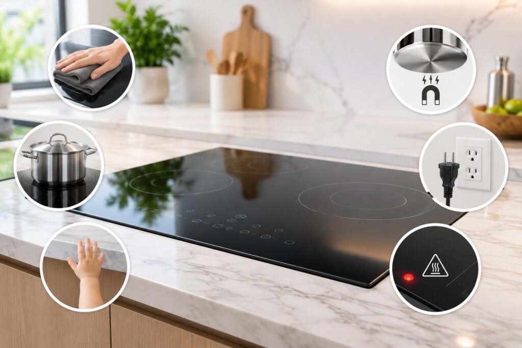 dacor induction cooktop safety tips